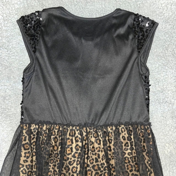 Girls' Black & Brown Leopard Print Sequin Dress – Size XXL 🐆✨ - Picture 4 of 6
